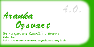 aranka ozsvart business card